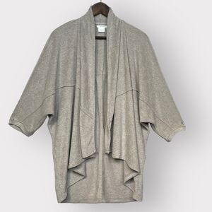 Shimera Open Cardigan Women M Gray Waterfall Fleece Dolman Sleeve‎ Stretch D10